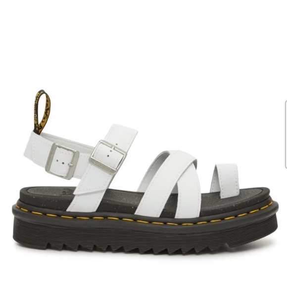 The Dr. Martens Women's Avry Hydro Toe Loop Platform Sandals White Women Size 8 - Picture 2 of 10